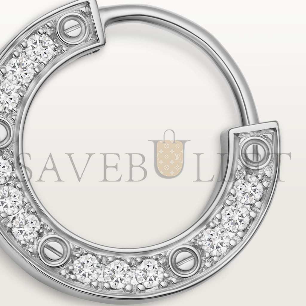 CARTIER LOVE 18K WHITE GOLD, DIAMOND EARRING, PAVED WITH DIAMONDS B8301424